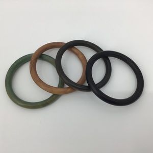2/$20 Wooden Bangles, 4 Bracelet Set